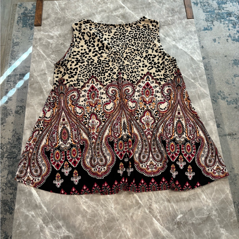 Roz & Ali Leopard and Paisley Print Top - Picture 4 of 4